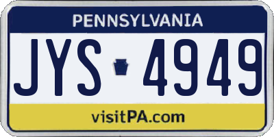 PA license plate JYS4949