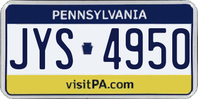 PA license plate JYS4950