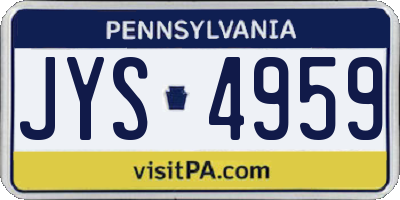 PA license plate JYS4959