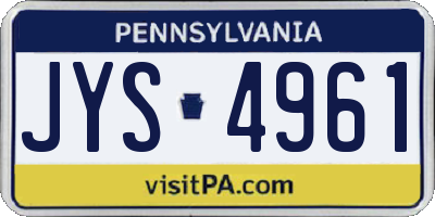 PA license plate JYS4961