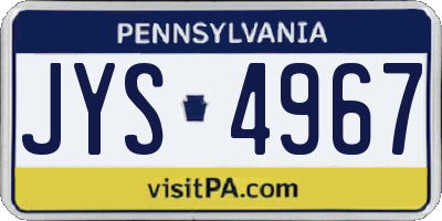 PA license plate JYS4967