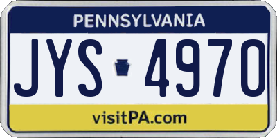 PA license plate JYS4970