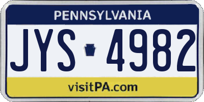 PA license plate JYS4982