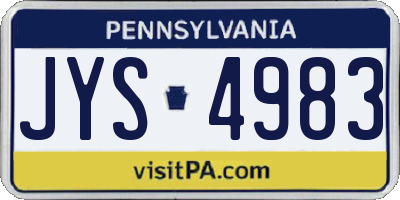 PA license plate JYS4983