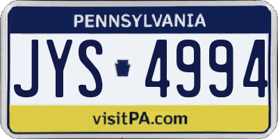 PA license plate JYS4994