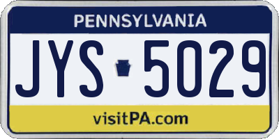 PA license plate JYS5029