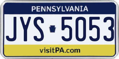 PA license plate JYS5053
