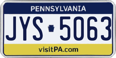 PA license plate JYS5063