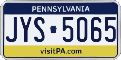 PA license plate JYS5065