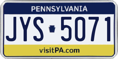 PA license plate JYS5071