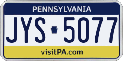 PA license plate JYS5077