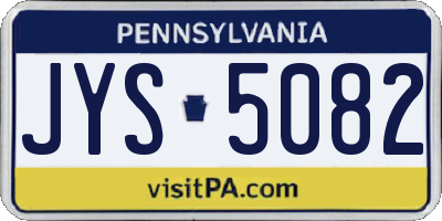 PA license plate JYS5082