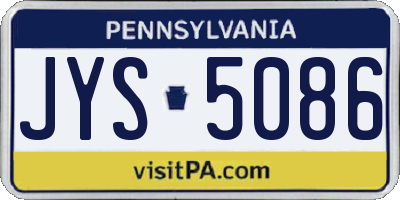 PA license plate JYS5086
