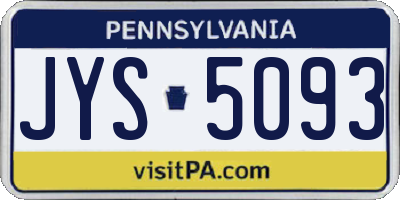PA license plate JYS5093