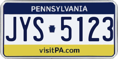 PA license plate JYS5123