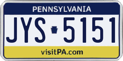 PA license plate JYS5151