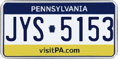 PA license plate JYS5153