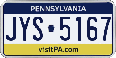 PA license plate JYS5167