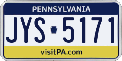PA license plate JYS5171