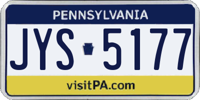 PA license plate JYS5177