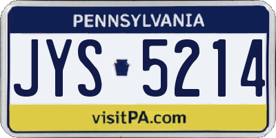 PA license plate JYS5214