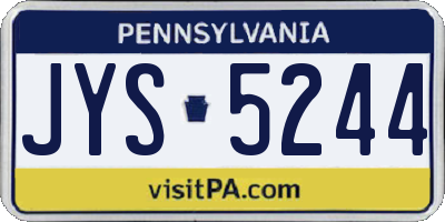 PA license plate JYS5244