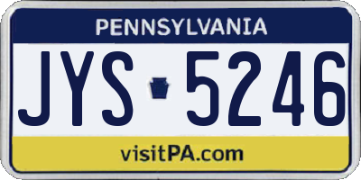 PA license plate JYS5246