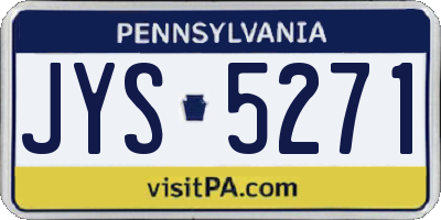 PA license plate JYS5271