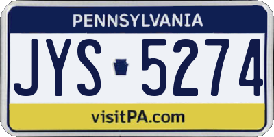 PA license plate JYS5274