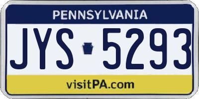 PA license plate JYS5293