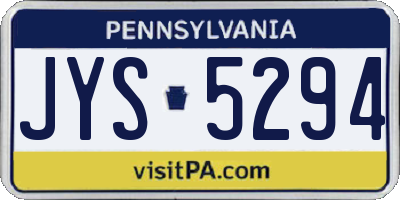 PA license plate JYS5294