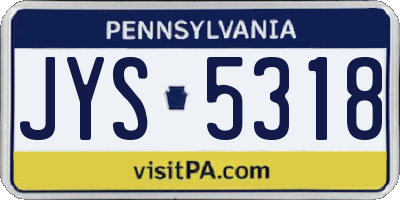PA license plate JYS5318