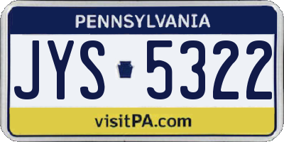 PA license plate JYS5322