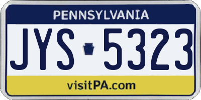 PA license plate JYS5323