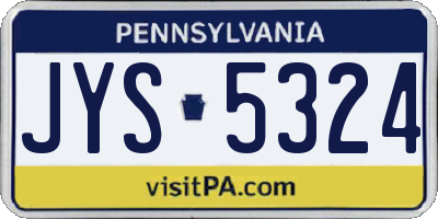PA license plate JYS5324