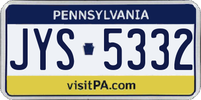 PA license plate JYS5332