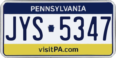 PA license plate JYS5347