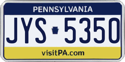 PA license plate JYS5350