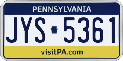 PA license plate JYS5361