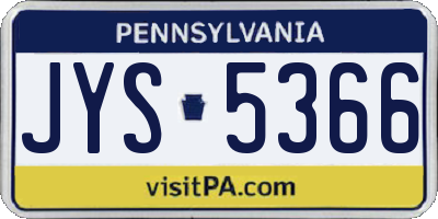 PA license plate JYS5366