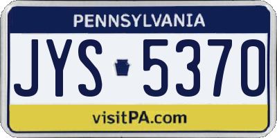 PA license plate JYS5370