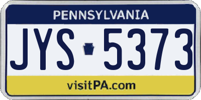 PA license plate JYS5373