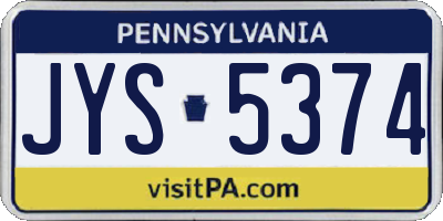 PA license plate JYS5374