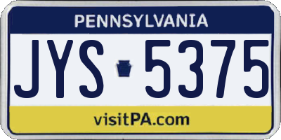 PA license plate JYS5375