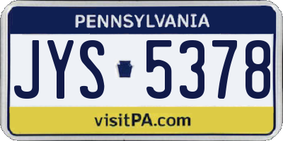 PA license plate JYS5378