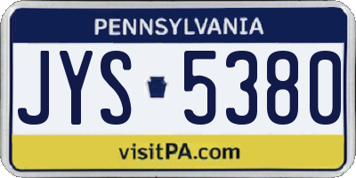 PA license plate JYS5380