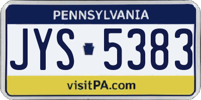 PA license plate JYS5383