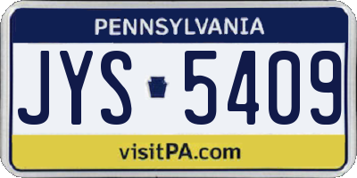 PA license plate JYS5409