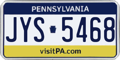 PA license plate JYS5468