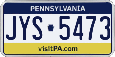 PA license plate JYS5473